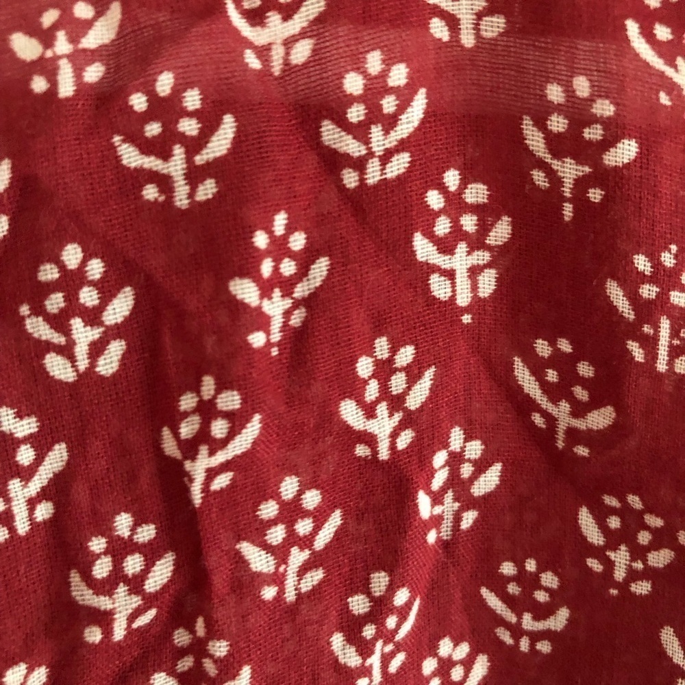 Daughters of India Burgundy Floral Billowy Peasant Blouse - Picture 10 of 13